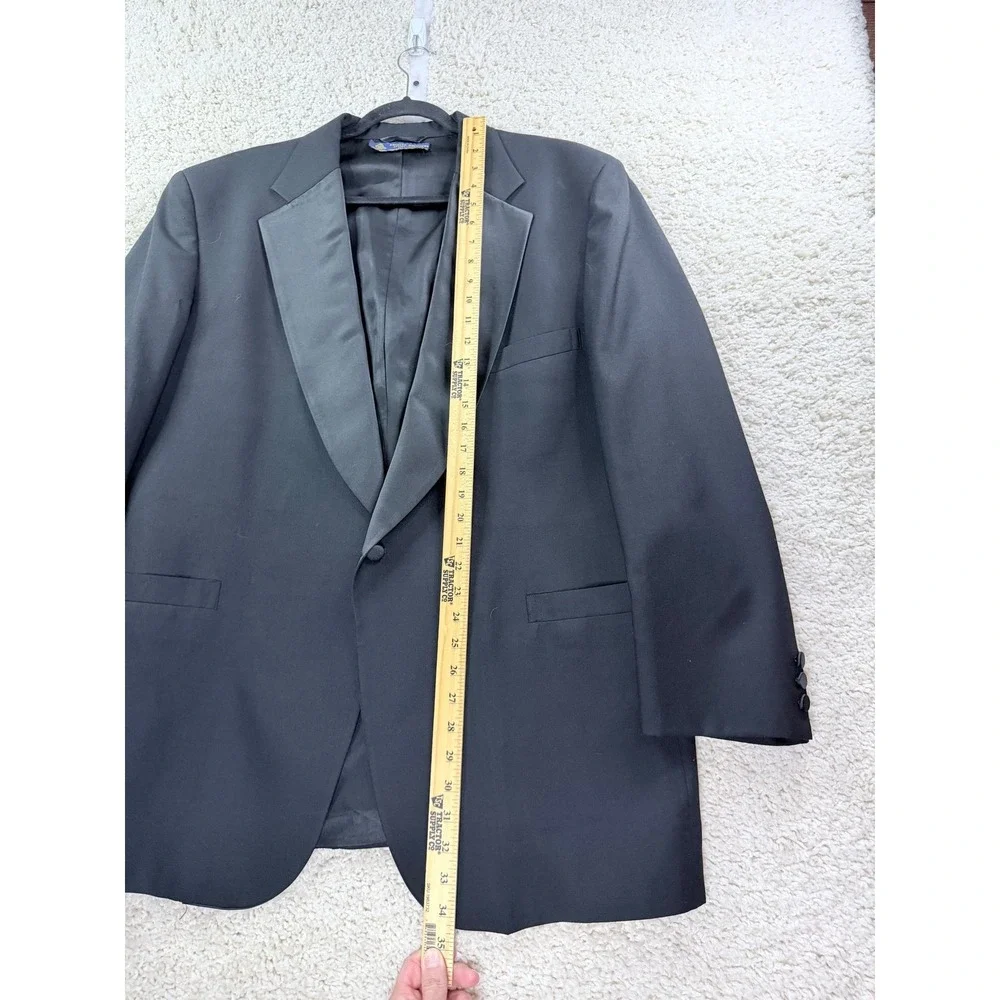 Brooks Brothers Tuxedo‎ Jacket Mens 46L Black Good Wool Peak Lapel With Bow Tie